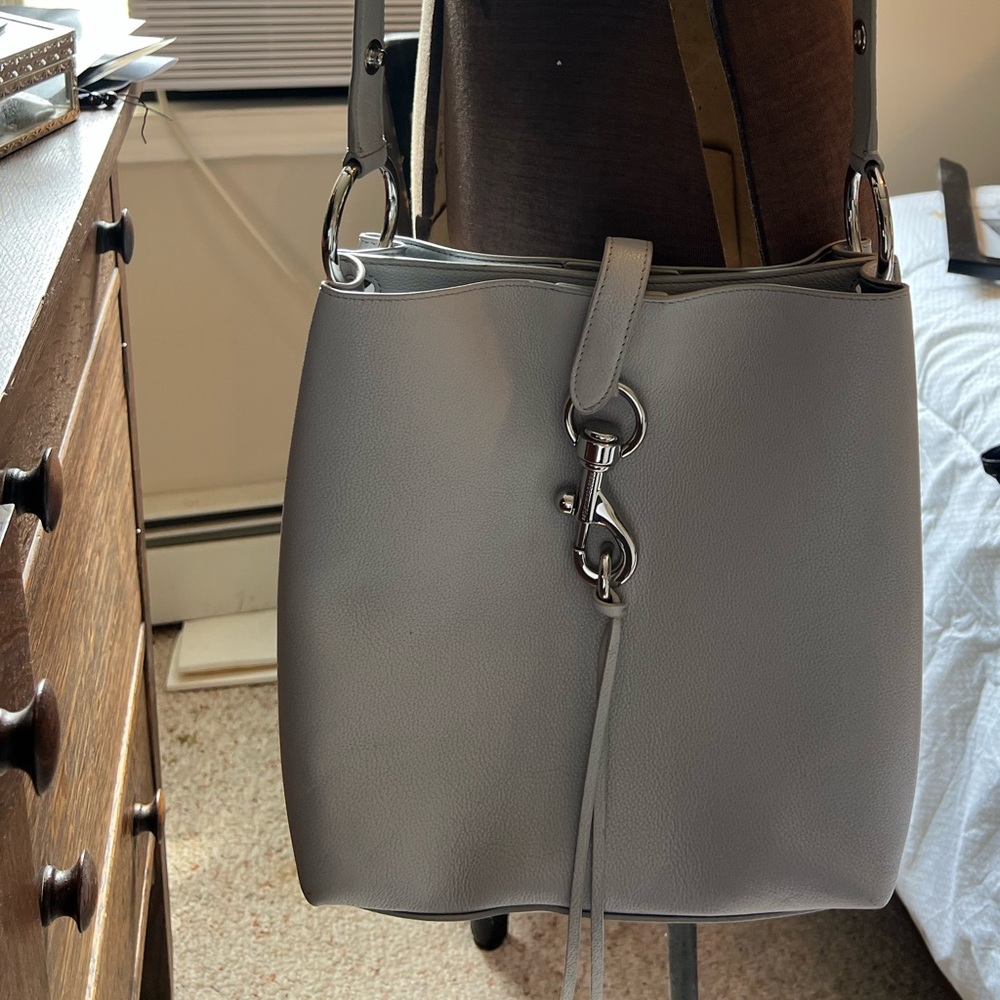 Rebecca Minkoff Shoulder/crossbody bag. Light gray leather